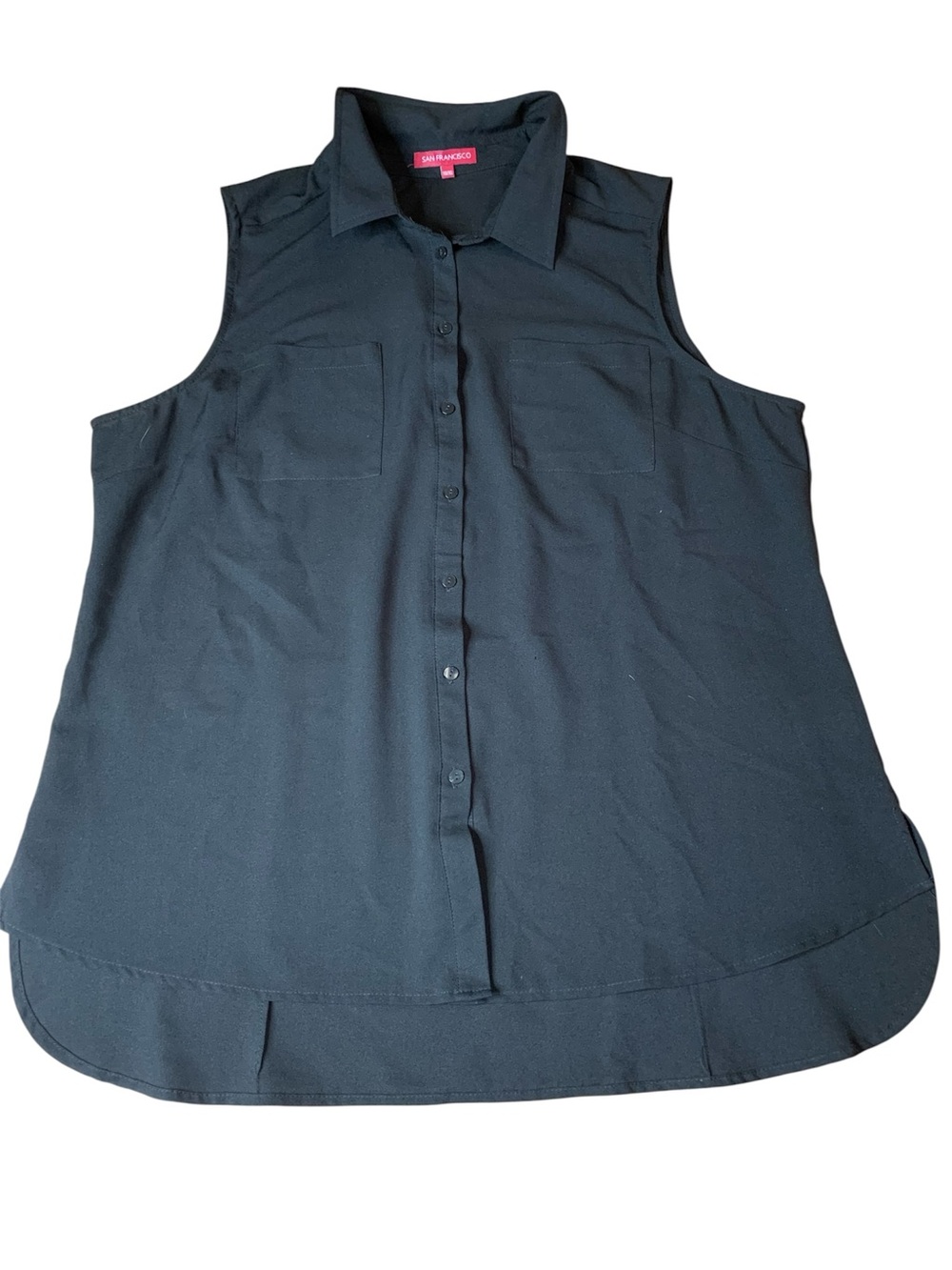 San Francisco Sleeveless Button-Down Blouse Size XL